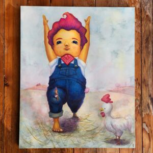 水彩画 のおすすめ作品・人気作家 Yoga子供踏み出す勇気 ボクは勇者 インテリア絵画 アート