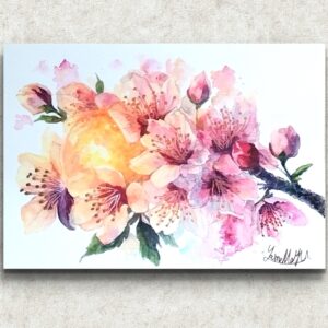 イラスト のおすすめ作品・人気作家 spiritual 光 花 Bedroom Decor botanical Gift for Her golden interior Meditation Art sakura spring 陽の核(ひのさね)の胎動 インテリア絵画 アート