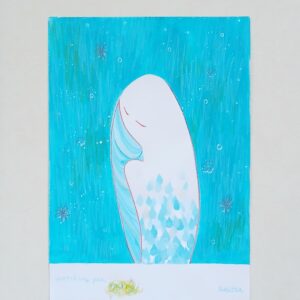 手描きイラスト のおすすめ作品・人気作家 イラスト ターコイズブルー マーメイド 人形 watching you, インテリア絵画 アート