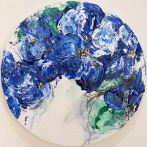 油絵 のおすすめ作品・人気作家 抽象画 花 floral flowers フラワー フローラル 丸 円形 抽象 青 Flowers インテリア絵画 アート