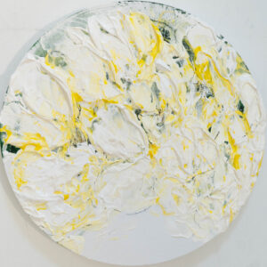 アクリル画 のおすすめ作品・人気作家 抽象画 花 floral flowers フラワー フローラル 丸 円形 抽象 黄 Flowers インテリア絵画 アート