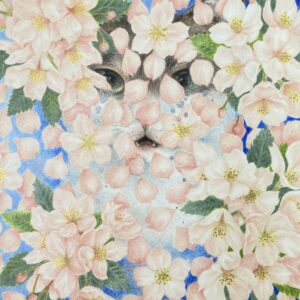 手描きイラスト のおすすめ作品・人気作家 涙，春 猫，桜，ピンク，パステルカラー 桜充電中 インテリア絵画 アート