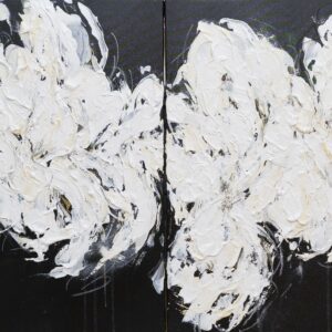 油絵 のおすすめ作品・人気作家 抽象画 花 floral flowers フラワー フローラル 抽象 ２連 Flowers インテリア絵画 アート