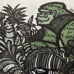 アクリル画 のおすすめ作品・人気作家 動物 植物 白 緑 ゴリラ ANEURYS インテリア絵画 アート