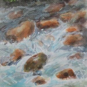 水彩画 のおすすめ作品・人気作家 雪山から流れ出た水 渓流　１ インテリア絵画 アート