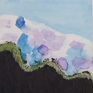 ペン画 ドローイングのおすすめ作品・人気作家 ペン画 山 水彩 空 雲 風景 雲 インテリア絵画 アート