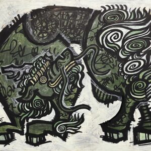 アクリル画 のおすすめ作品・人気作家 緑 霊獣 麒麟 麒麟 インテリア絵画 アート