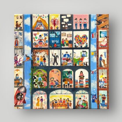 アートグッズ 雑貨 のおすすめ作品・人気作家 油彩画油絵イラストかわいい陽気楽しいカラフル細かい楽しい The apartment I インテリア絵画 アート