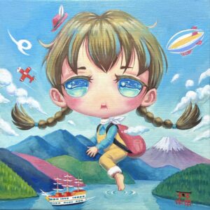 アクリル画 のおすすめ作品・人気作家 イラスト神様自然観光カラフルかわいい 風立ちぬ（ぼっち） インテリア絵画 アート