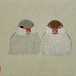 日本画 のおすすめ作品・人気作家 鳥 文鳥 生物画 まどろみ インテリア絵画 アート