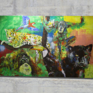 アクリル画 のおすすめ作品・人気作家 動物 アニマル 正方形 猿 豹 The Planet of Earth #2 インテリア絵画 アート