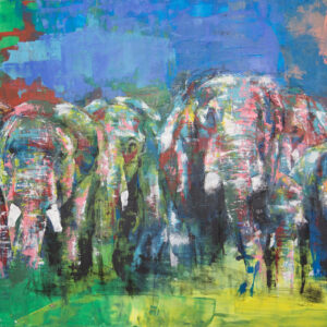 油絵 のおすすめ作品・人気作家 動物 ぞう アニマル 正方形 象 Elephants 勇者の群れ インテリア絵画 アート