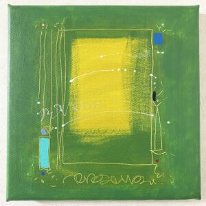 アクリル画 のおすすめ作品・人気作家 抽象画 アクリル画 グリーン ゴールド 今日の絵 心象 心象風景 日々の心象シリーズ 風景画 奏でる インテリア絵画 アート