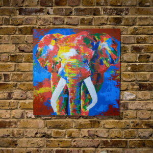 アクリル画 のおすすめ作品・人気作家 動物 アニマル ゾウ 正方形 象 elephant インテリア絵画 アート