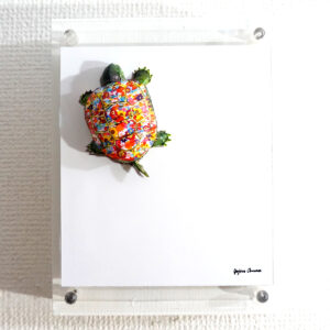 彫刻 レリーフ 立体アート のおすすめ作品・人気作家 立体 contemporary コンテンポラリーアート ポップアート 亀 彫刻 銭亀 はなかめさんぽ インテリア絵画 アート