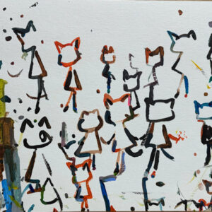 絵画 のおすすめ作品・人気作家 ねこ ワンピース 絵 自由 無題 インテリア絵画 アート