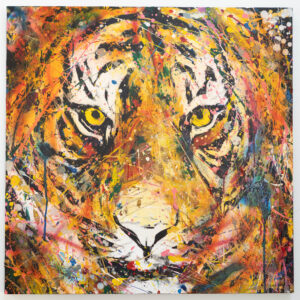 アクリル画 のおすすめ作品・人気作家 動物 アニマル トラ 正方形 虎 TIGER #5 インテリア絵画 アート