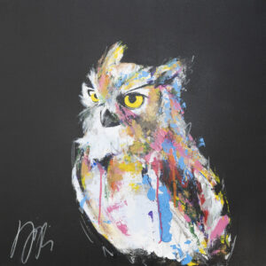 アクリル画 のおすすめ作品・人気作家 動物 鳥 アニマル フクロウ梟 正方形 owl / フクロウ インテリア絵画 アート