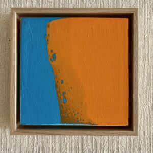アクリル画 のおすすめ作品・人気作家 ＃アクリル画＃スクエア Boundary(境界）セルリアンとオレンジ インテリア絵画 アート