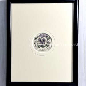 ペン画 ドローイングのおすすめ作品・人気作家 花 1点物 パンジー ペン画 原画 小作品 植物画 額縁つき 額装作品 額装済み La Pensee 【額縁付き】 インテリア絵画 アート