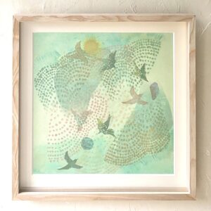 版画 のおすすめ作品・人気作家 鳥 木版画 額あり なないろの歌 インテリア絵画 アート