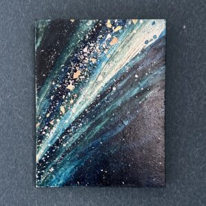 日本画 のおすすめ作品・人気作家 星 日本画 空 銀箔 銀色 青 星空　F0 インテリア絵画 アート