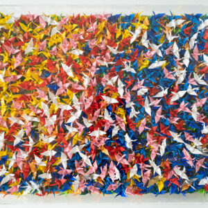 アクリル画 のおすすめ作品・人気作家 抽象画 ポップアート 千羽鶴 現代アート 鶴 UNTITLED No,15 (千 Sen) インテリア絵画 アート