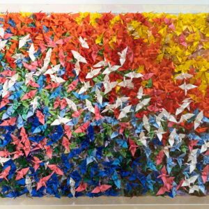 アクリル画 のおすすめ作品・人気作家 抽象画 ポップアート 千羽鶴 現代アート 鶴 UNTITLED No,16 (千 Sen) インテリア絵画 アート