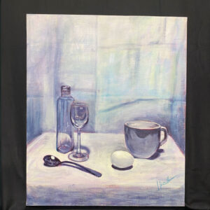 アクリル画 のおすすめ作品・人気作家 白 アクリル画 ガラス ホワイト 静物画 白いテーブルクロス インテリア絵画 アート