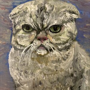 油絵 のおすすめ作品・人気作家 猫油絵 怨猫1 インテリア絵画 アート