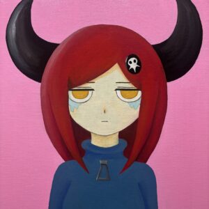 油絵 のおすすめ作品・人気作家 キャラクター女の子油絵 ツノまで好きにならないで インテリア絵画 アート