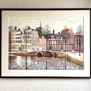 水彩画 のおすすめ作品・人気作家 アムステルダム運河街並み 冬のアムステルダム インテリア絵画 アート