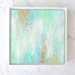 アクリル画 のおすすめ作品・人気作家 抽象画 自然 インテリア エメラルドグリーン モダン リビング 水色 癒し 黄緑 Fluctuation – ゆらぎ no.3 インテリア絵画 アート