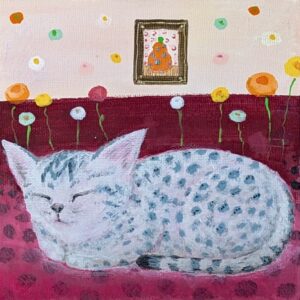 アクリル画 のおすすめ作品・人気作家 アクリル スポッテッドタビー ミニキャンバス 動物画 子猫 小さな絵 子猫シリーズ 2 てんてん インテリア絵画 アート