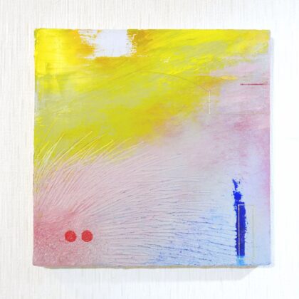 油絵 のおすすめ作品・人気作家 抽象 コンポジション グレー 黄色 青 凹凸 赤 金 線 コンポジション　-情緒纏綿- インテリア絵画 アート