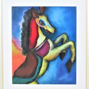 パステル画 のおすすめ作品・人気作家 パステル　馬　カラフル 馬駆ける インテリア絵画 アート