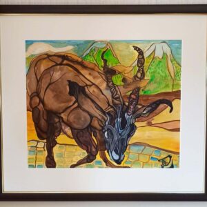 水彩画 のおすすめ作品・人気作家 水彩画 　動物 きずだらけ インテリア絵画 アート