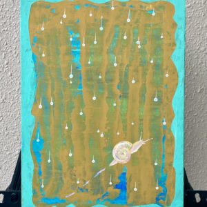 アクリル画 のおすすめ作品・人気作家 ターコイズ 穏やか 落ち着く 雨音 The sound of rain ターコイズ&ブラウン インテリア絵画 アート