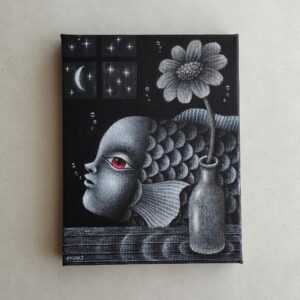 アクリル画 のおすすめ作品・人気作家 アクリル モノクロ 動物 夜 星 植物 花 魚 ファンタジー 月 生き物 絵画 花がある部屋 インテリア絵画 アート