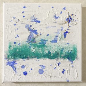 アクリル画 のおすすめ作品・人気作家 抽象画 アクリル画 グリーン ブルー ホワイト 今日の絵 心象 心象風景 日々の心象シリーズ 風景画 応 インテリア絵画 アート