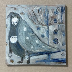 油絵 のおすすめ作品・人気作家 抽象 植物 白 鳥 青 木の実になって インテリア絵画 アート