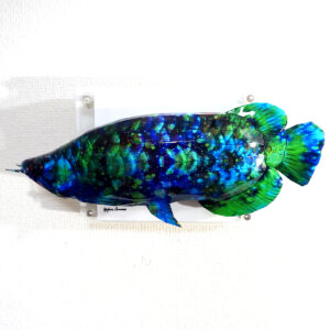 彫刻 レリーフ 立体アート のおすすめ作品・人気作家 動物 立体 魚 contemporary アロワナ コンテンポラリーアート トカゲ ポップアート 彫刻 蒼めくアロワナが空を舞う インテリア絵画 アート