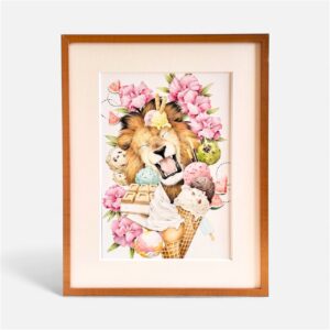 イラスト のおすすめ作品・人気作家 花 icecream Lion Smile アイスクリーム カラフル キョウチクトウ スイカ スマイル ライオン 動物イラスト 小作品 笑顔 王様の甘美なる誘惑 インテリア絵画 アート
