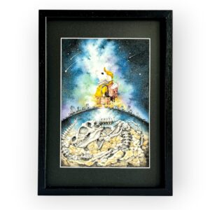 手描きイラスト のおすすめ作品・人気作家 宇宙 星 サムホールサイズ ネズミ ミニサイズ 化石 夜空 恐竜 銀河 青色 Stellar Wonderer インテリア絵画 アート