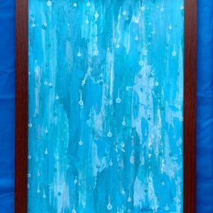 アクリル画 のおすすめ作品・人気作家 ターコイズ ブルー 落ち着いた空間 雨音 The sound of rain ターコイズブルー インテリア絵画 アート