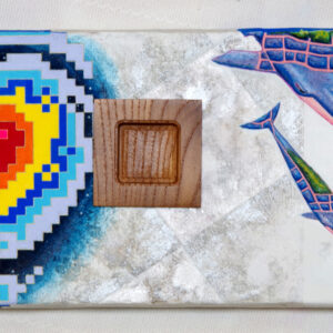 アクリル画 のおすすめ作品・人気作家 動物 海 自然 クジラ 現代アート M3「大地の方舟_アトラスのアメーバ」 インテリア絵画 アート