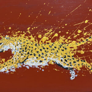 アクリル画 のおすすめ作品・人気作家 動物猫ゴールドポップアート チーター インテリア絵画 アート