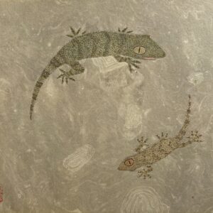 日本画 のおすすめ作品・人気作家 トカゲ ヤモリ 爬虫類 生物画 家守 インテリア絵画 アート