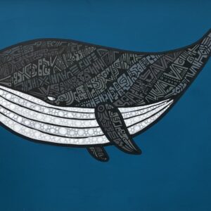 絵画 のおすすめ作品・人気作家 イラスト 海 黒 青 鯨 くじら インテリア絵画 アート