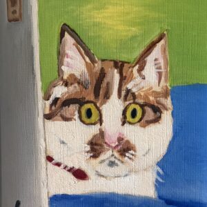 油絵 のおすすめ作品・人気作家 猫イラスト油彩画 監視中 インテリア絵画 アート